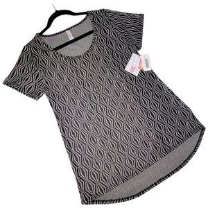 LuLaRoe Jacquard Classic T Medium NEW Black Grey Women's Short Sleeve Tee Top